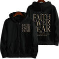 Faith Over Fear Christian Women's Zip-Up Hoodie Sweatshirt